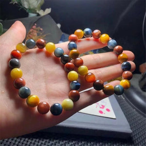 10mm Natural Rainbow Tiger's Eye Bracelet AAAAA