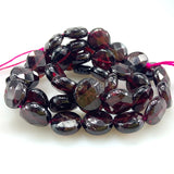 10mm Natural Red Garnet Stone Beads 15'' Faceted Coin Button DIY