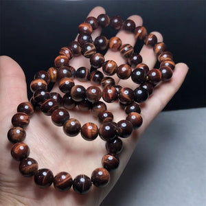 Red Tiger Eye Bracelet Healing Beads Brazil Stone AAAAA