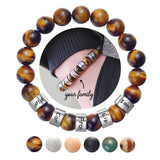 Personalized Tiger Eyes Stone Bracelet with Name Engraving