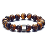 Personalized Tiger Eyes Stone Bracelet with Name Engraving