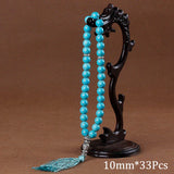 10mm Turquoises Tassel Pendant 33 Prayer Beads Muslim Tasbih Rosary