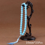 10mm Turquoises Tassel Pendant 33 Prayer Beads Muslim Tasbih Rosary