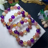 10mm Natural 7 Melody Rutilated Bracelet Gemstone Jewelry AAAAA