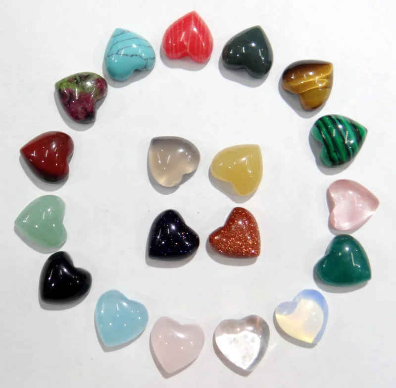 10mm Tiger Eye Stone Cabochons Bead Heart Shape 30pcs