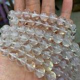 10mm Natural Ghost Quartz Beads 15'' Faceted Round DIY Loose Beads