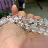 10mm Natural Ghost Quartz Beads 15'' Faceted Round DIY Loose Beads