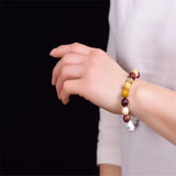 10mm Turquoise Egg Yolk Stone Bracelet for Men Women
