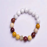 10mm Turquoise Egg Yolk Stone Bracelet for Men Women