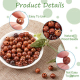 10mm Natural Wood Beads Round Waxed Ball Spacer Beads Bulk Wooden Loose Beads