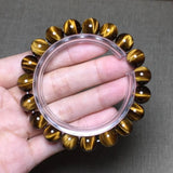 10mm Yellow Tiger Eye Stone Bracelet Jewelry Men Women Luck Reiki Crystal Beads