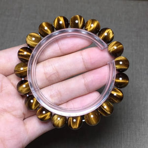 10mm Yellow Tiger Eye Stone Bracelet Jewelry Men Women Luck Reiki Crystal Beads