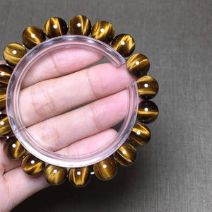10mm Yellow Tiger Eye Stone Bracelet Jewelry Men Women Luck Reiki Crystal Beads
