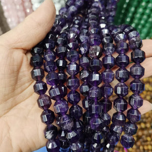 10mm Faceted Natural Stone Beads for Jewelry Making