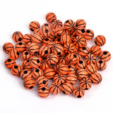 10mm Orange Basketball Stripe Acrylic Round Beads for DIY Jewelry