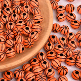 10mm Orange Basketball Stripe Acrylic Round Beads for DIY Jewelry