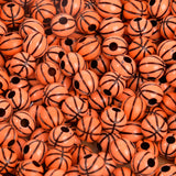 10mm Orange Basketball Stripe Acrylic Round Beads for DIY Jewelry