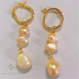 Pink Baroque Pearl Earrings 18k Dangle Flawless Mesmerizing Jewelry