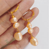 Pink Baroque Pearl Earrings 18k Dangle Flawless Mesmerizing Jewelry