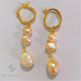 Pink Baroque Pearl Earrings 18k Dangle Flawless Mesmerizing Jewelry