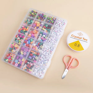 10mm Polymer Clay Beads Set Box for DIY Bracelet Making