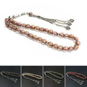 10mm Muslim Hand String Rosary Tassel Pendant Bracelet 33 Beads Islam Worship