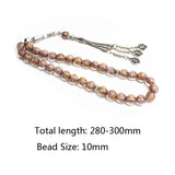 10mm Muslim Hand String Rosary Tassel Pendant Bracelet 33 Beads Islam Worship