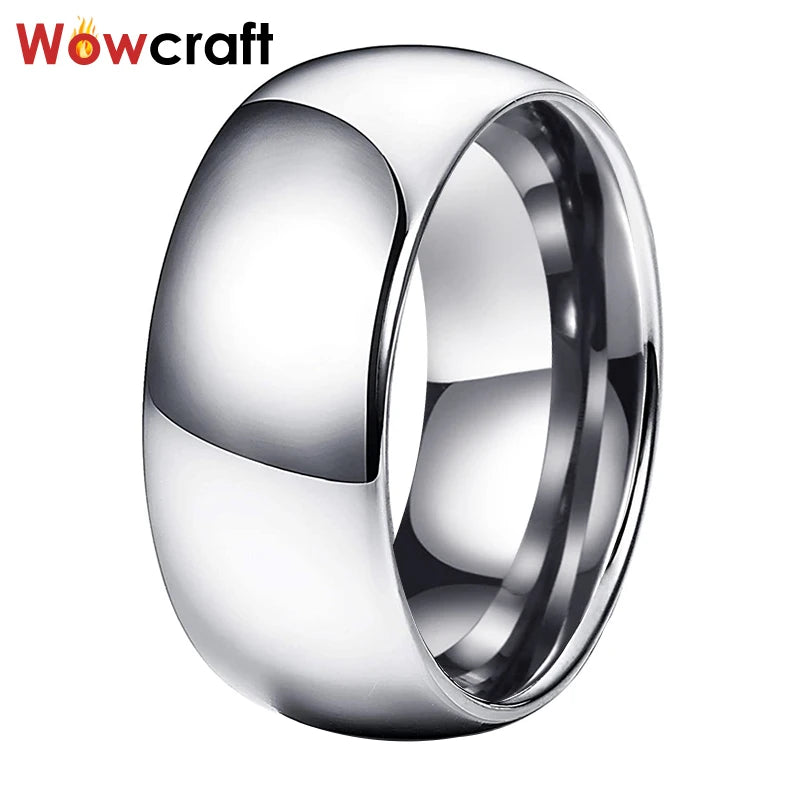 10mm Tungsten Carbide Rings Men Wedding Band Polished Domed Classic Couples