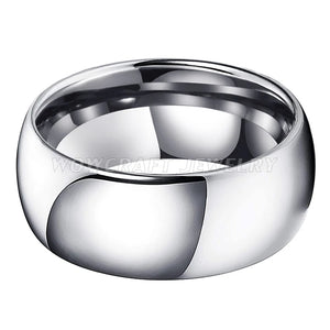 10mm Tungsten Carbide Rings Men Wedding Band Polished Domed Classic Couples