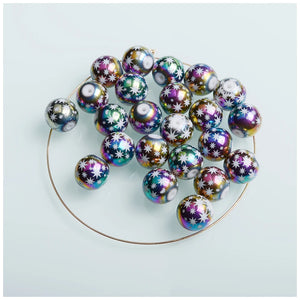 10mm Christmas Star Pattern Glass Beads for DIY