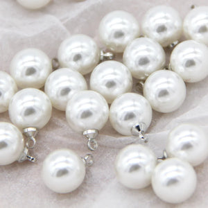 10mm Faux Pearl Metal Shank Buttons Clothing Wedding Shirt Dress Sewing
