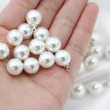 10mm Faux Pearl Metal Shank Buttons Clothing Wedding Shirt Dress Sewing