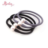 10mm Round Freshwater Pearl Silicone Bracelet Stone Beads Casual Waterproof