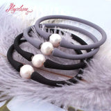 10mm Round Freshwater Pearl Silicone Bracelet Stone Beads Casual Waterproof