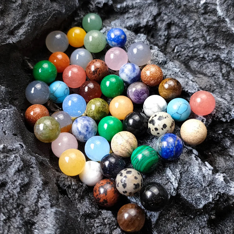 10mm Pink Quartz Stone Beads Ball Charms Healing Crystal DIY Decoration