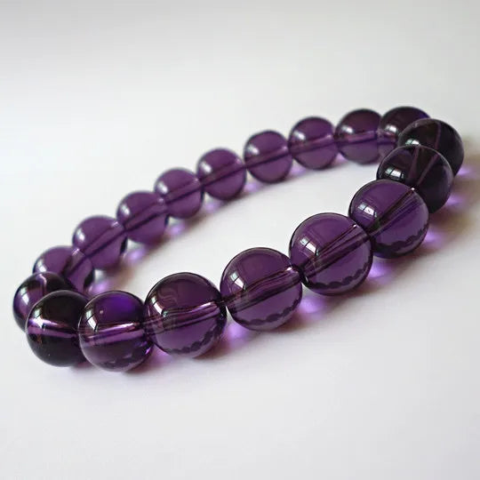 10mm Amethyst Crystal Beaded Bracelet for Women