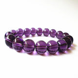 10mm Amethyst Crystal Beaded Bracelet for Women