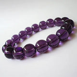 10mm Amethyst Crystal Beaded Bracelet for Women