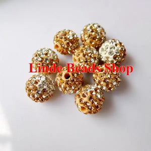 10mm Shamballe Beads Clay Crystal Ball Topaze Color SH10035