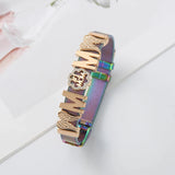 Stainless Steel Mesh Bracelet with MOM Key & Lock Charm