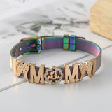 Stainless Steel Mesh Bracelet with MOM Key & Lock Charm