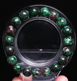 10mm Ruby Zoisite Epidote Red Gemstone Bead Bracelet