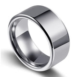 10mm Tungsten Carbide Ring Men Engagement Wedding Band Flat Polished