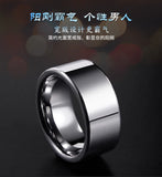 10mm Tungsten Carbide Ring Men Engagement Wedding Band Flat Polished