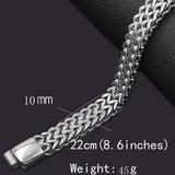 10mm Stainless Steel Men's Bracelet Chain Vintage Hiphop Punk Gift