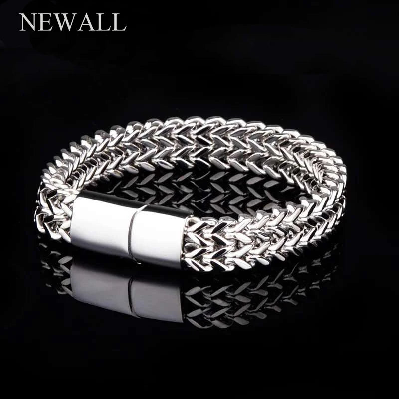 10mm Stainless Steel Men's Bracelet Chain Vintage Hiphop Punk Gift