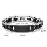 10mm Bike Chain Bracelet Men Cross Bible Nameplate Stainless Steel