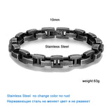10mm Wide Men Stainless Steel Vintage Bicycle Chain Bracelet