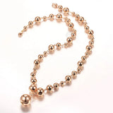10mm Round Beaded Charm Necklace 585 Rose Ball Bead Chains Jewelry Gift