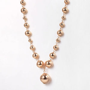 10mm Round Beaded Charm Necklace 585 Rose Ball Bead Chains Jewelry Gift